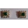 Image 1 : 3.718g Earring in 14kt 3.378g Gold,1.02 Ctw Diamond,0.68 Ctw Emerald