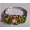 Image 1 : 2.150g Ring of Peridot and Citrine Sterling Silver