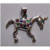 Image 1 : 4.750g Horse Shape Pendant of Sapphire,Ruby and Emerald in Silver