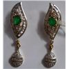 Image 1 : 5.493g Earring in 14kt 5.167g Gold,1.03 Ctw Diamond,0.6 Ctw Emerald