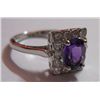 3.120g Amethyst and CZ Ring Sterling Silver