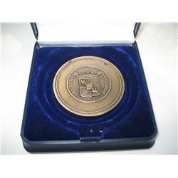 Ville' De Mousron Medallion Medal 1947 Andre' Madeleine Zinch