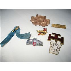 Fraternal Medal Pin Lot Masonic Shriner Brotherhood Groups