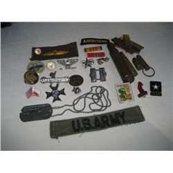 Military lot of Pins, Medals, Bars, Bullets