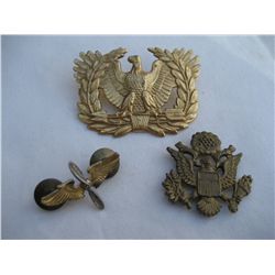 Large Eagle Military Eagle Badge Pin Lot of (3)