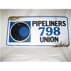 Pipeliners 798 Union License Plate