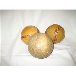 Old Vintage Baseballs Lot of (3) 1940s-1960s