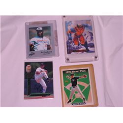 Card Lot Sport Cards Bo Jackson Rookie Derek Jeter Rookie, Bret Wagner Autogragh Card & Wolverine Co