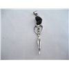 Image 1 : Sterling Silver signed Charles Albert Nude Goddess pendant with stone, approx: 2.5” long with clasp
