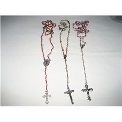 Vintage Lot of (3) Rosary's