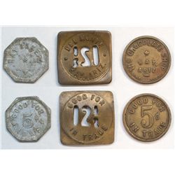 Scarce Group of Ghost Town Tokens