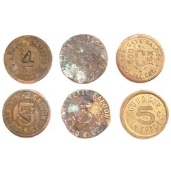 Sacramento. 3 Saloon Tokens
