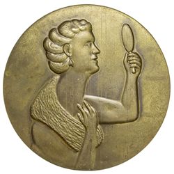 Rare Large Bronze Naughty Nellie Pocket Mirror