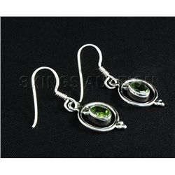 1.10CT Peridot Unique Design .925 Hook Earring 2.21g