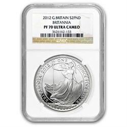 2012 1 oz Silver Britannia PF-70 UCAM NGC