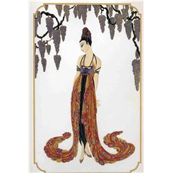 Erte, Feather Gown, Embossed Serigraph