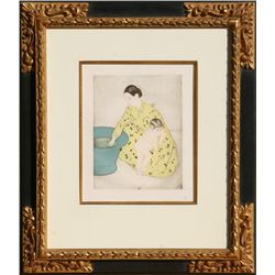 Mary Cassatt, The Bath, Soft Ground Aquatint Etching