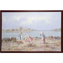 Marie Charlot, Girls at the Beach, Oil Painting
