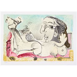 Pablo Picasso, Nu Couche l'oiseau, 28-4, Lithograph