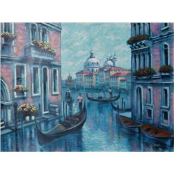 Bassari, Venice in Blue, Oil Painting