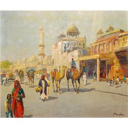 Jack Prudnikov, Middle Eastern Street Scene, Oil Painting