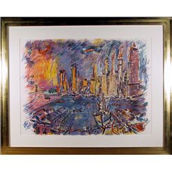 Wayne Ensrud, Manhattan From Brooklyn Bridge, Lithograph