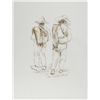 Image 1 : Ira Moskowitz, Two Men in Sombreros - I, Ink Drawing
