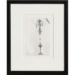 Salvador Dali, Deux Fatraises (Spinning man), Etching