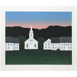 Theodore Jeremenko, Church at Sunset, Silkscreen