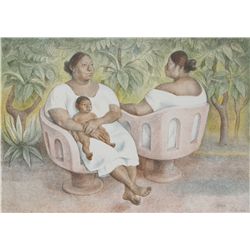 Francisco Zuniga, Yucatecas en la Parque, Lithograph