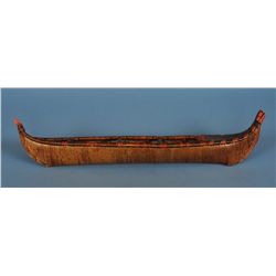 Birch Bark Canoe 22 1/4" L. 5" W.  Fair Condition