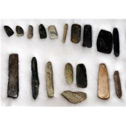 Frame of 18 Stone Artifacts Include Hardstone Adze
