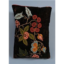 Athapaskan Beaded Pillow with Floral Design ca. 1980  13"x 18"  Fair Condition