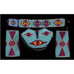 Matching Set of Northern Blackfoot Beaded Collar 24" L. 3 1/2" W., Yoke 14" W. 9" H. Both in Good Co