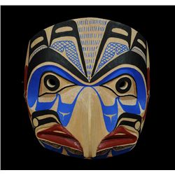 Eagle Mask Carved by Henry Robertson "Ga-be-gaawk" - Kemano, B.C. 8 3/4" H. 8 1/4" W.  Fine Conditio