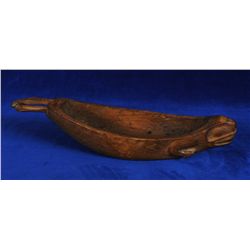 Deaccessioned Glenbow Museum - Northwest Coast Beaver Bowl 16" L. 4 3/4" W.  Good Condition