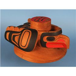 Haida Eagle Helmet Carved by Garnet Moody - Red Cedar 17" L. 15" W. 9" H.  Good Condition