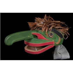 Bella Coola Cannibal Bird Mask Carved by Gene Brabant 20" L. 7 1/2" W.  Fine Condition
