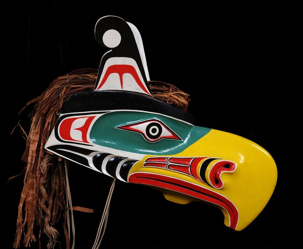 Kwakwaka'wakw Thunderbird Mask Sculpture by Coastal Peoples