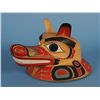 Image 2 : Tlingit Wolf Helmet Carved by Gene Brabant - Maple Wood 13" L. 10 1/2" W.  Good Condition with Stabl