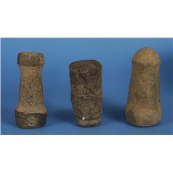Three Northwest Coast Stone Mauls 6 1/2" L. - 7" L.