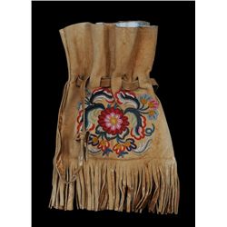 Cree Silk Embroidered Bag with Floral Design ca. 1900  11" L. 7 1/2" W.  Good Condition
