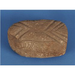 Northwest Coast Stone with Incised Geometric Design 6" L. 3 3/4" W.