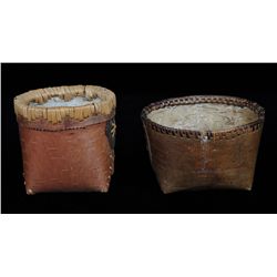 Two Birch Bark Baskets 5 1/2" D. and 6" D.  Both in Good Condition