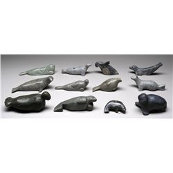 12 Seal Carvings From Various Artists and Communities  All in Good Condition