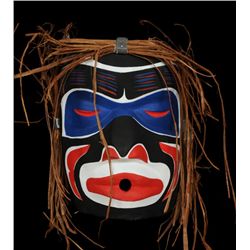 Haida Wild Woman Mask Carved by Andy Wesley - Yellow Cedar 12" H. 9 1/2" W.  Good Condition