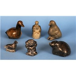 Six Inuit Carvings From Various Artists and Communities 3 1/2" L. - 7" L.   All in Good Condition Ex