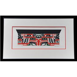 Art Thompson Serigraph Bent Wood Box Design  '88/150  14"x 24" Framed  Fine Condition