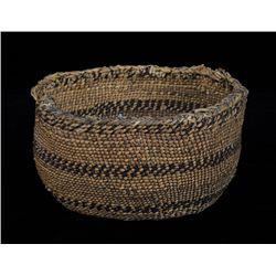 Coos Bay Basket with Banded Design 9 1/2" D. 5" H.  Fair Condition