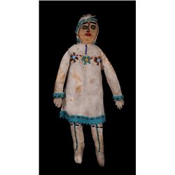 Woodlands Beaded Doll in Traditional Attire 10" H.  As Is